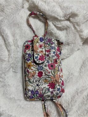 Floral Wristlet Clutch in White Multicolor